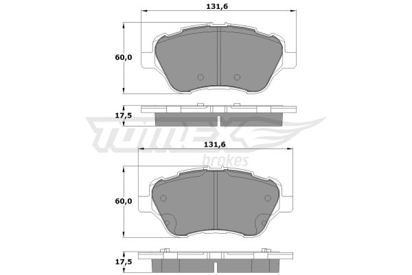 TOMEX BRAKES stabdžių trinkelių rinkinys, diskinis stabdys TX 17-16